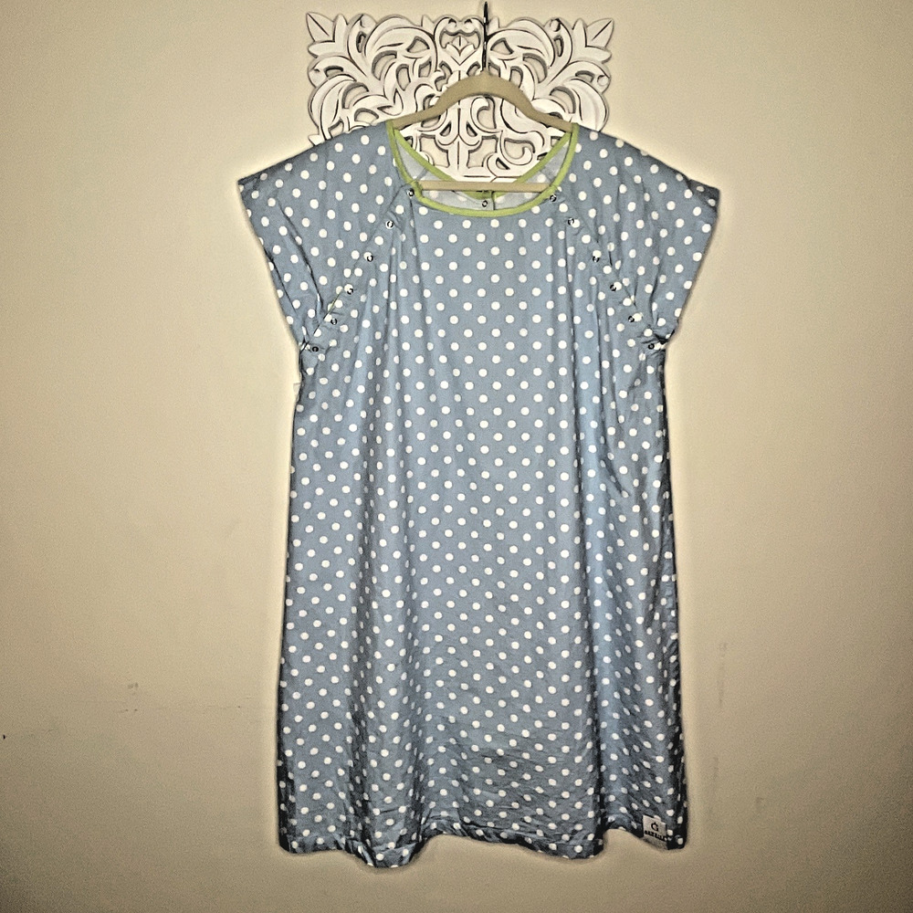 GOWNIES L / XL Recovery Hospital Gown Snaps Front Shoulders and Down Back COTTON